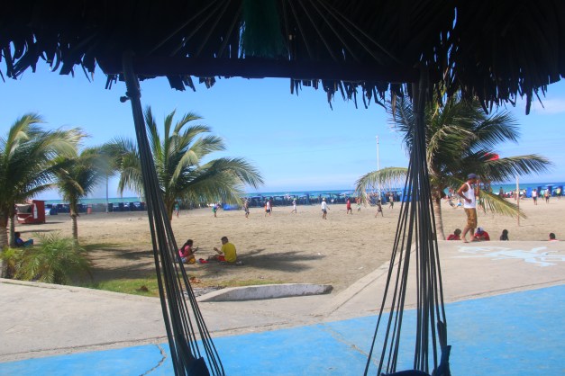 Looking out to the beach