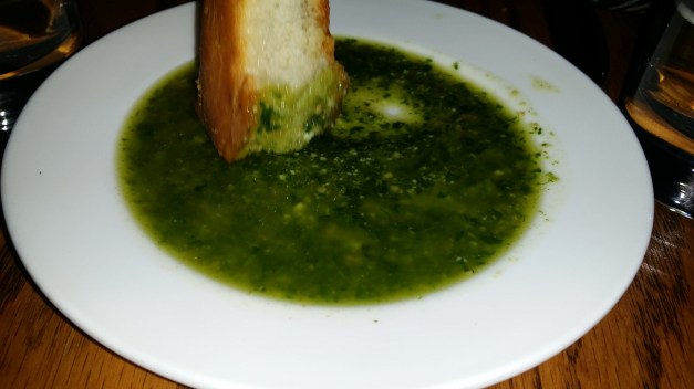 Olive oil and pesto 